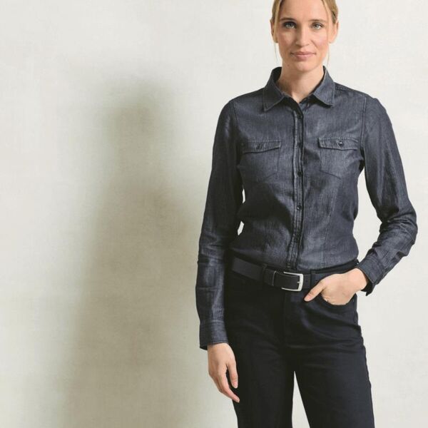 LADIES JEAN STITCH DENIM SHIRT Thumbnail