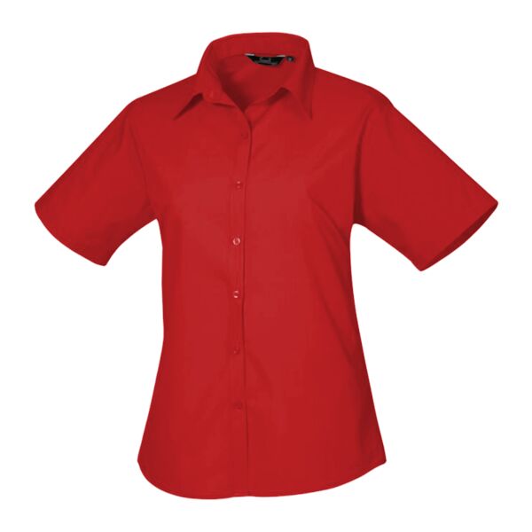 Premier Ladies Short Sleeve Poplin Blouse Thumbnail