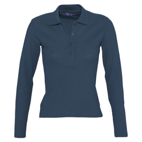 SOL'S Ladies Podium Long Sleeve Cotton Piqué Polo Shirt Thumbnail