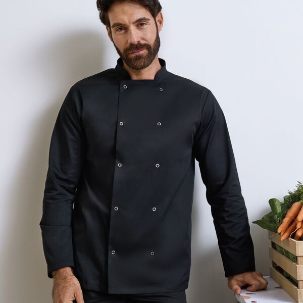 Premier Unisex Long Sleeve Stud Front Chef's Jacket Thumbnail