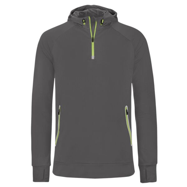 Proact Zip Neck Hooded Sweatshirt Thumbnail